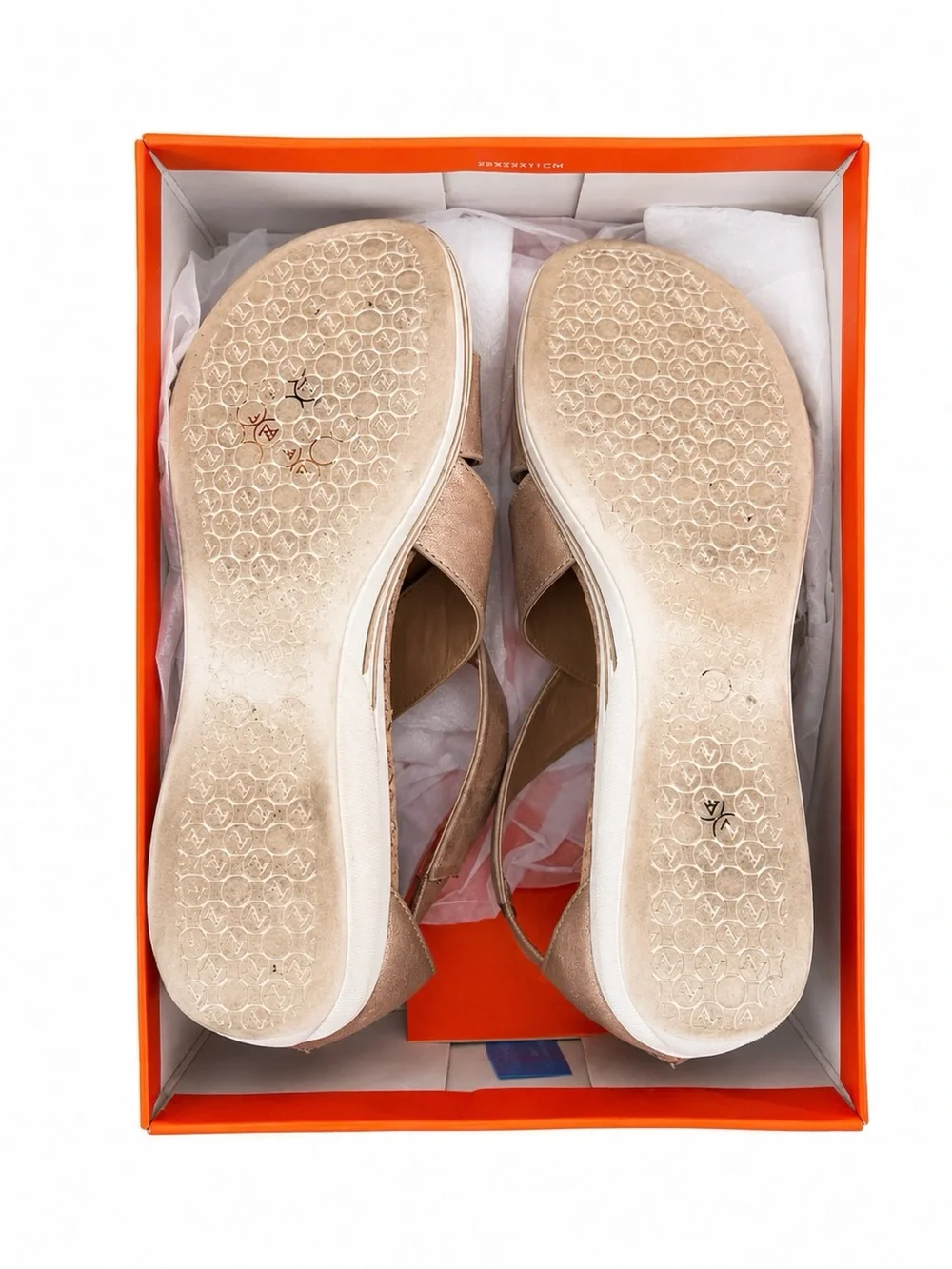 Adrienne Vittadini Sport Claud Rose Gold Wedge Sandals 9.5